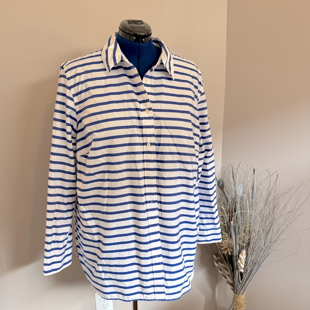 Blue and white striped Ralph Lauren button-down